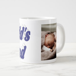 mörk blått text för Pappa-foto Jumbo Mugg