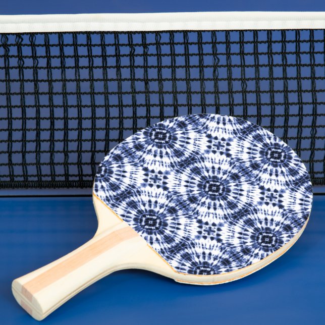 Mörk blått Tie Dye Mönster Pingisracket (Insitu)