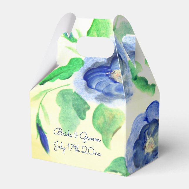 Mörk blått vattenfärgen Ro Finare Presentaskar (Baksidan Sidan)