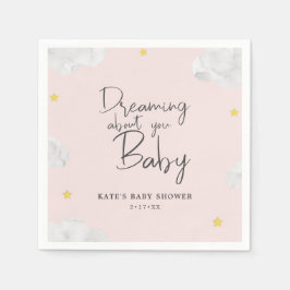 Mörk blått vattenfärgsmoln Boy Baby Shower Pappersservett