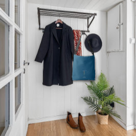 Mörk blått vattenfärgsmonogram brev T-sjukskötersk Axelväska