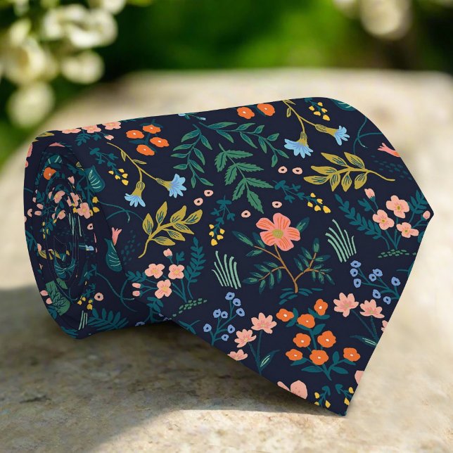 Mörk blått Vild Blommigt Vattenfärg Nature Garden Slips (Skapare uppladdad)