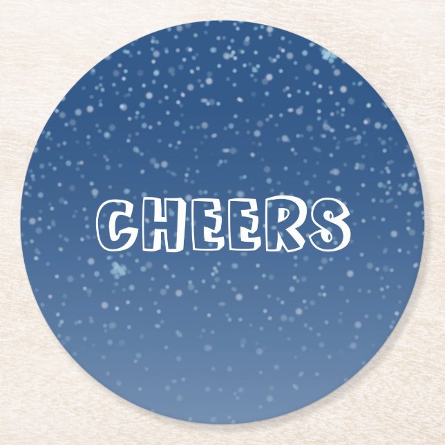 mörk blått vinternatt underlägg papper rund (Framsidan)