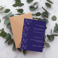 Mörk blått vit blommigt formellt bröllop