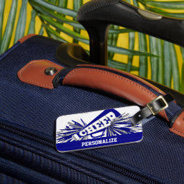 Mörk blått, vit och Grått CheerLeaderMegafon Bagagebricka