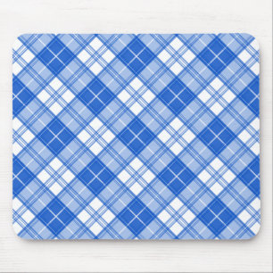Mörk blått vit Tartan Mönster yxm0uat9 diagonal Musmatta