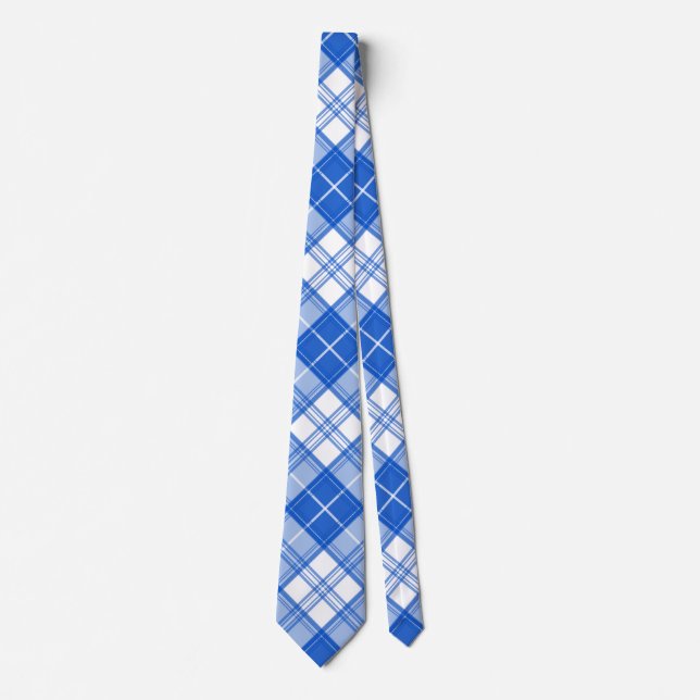 Mörk blått vit Tartan Mönster yxm0uat9 diagonal Slips (Framsida)