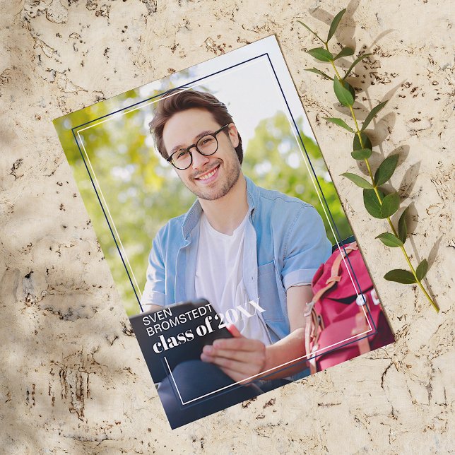 Mörk blått Vita, minimalistiskt Studenten Meddelande (Skapare uppladdad)