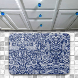 Mörk blått Vita träets djurart Art Badrumsmatta