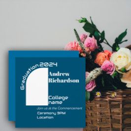 Mörk blått vitt typografi studenten-plattkort meddelande