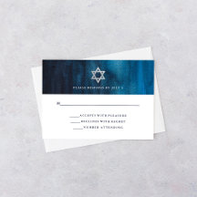 Mörk blått Watercolor Pub Mitzvah OSA