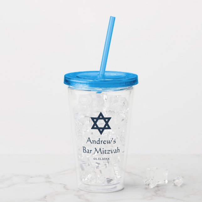 Mörk - blåttpubMitzvah personlig Take Away Mugg (Baksida Ice)
