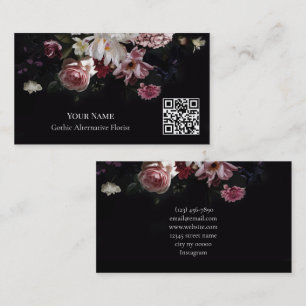Mörk Blommig Gotisk Alternativ Blomsterhandlare Visitkort