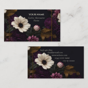Mörk Blommig Gotisk Alternativ Blomsterhandlare Visitkort