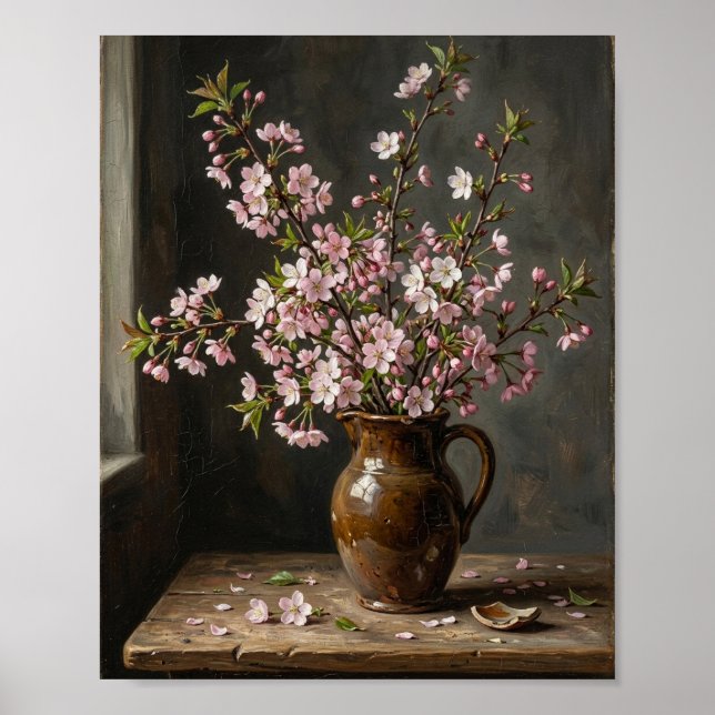 Mörk Blommig Körsbärsblom I Poster (Framsidan)