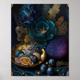 Mörk Blommigt Aestetisk blomma Skriv ut Poster
