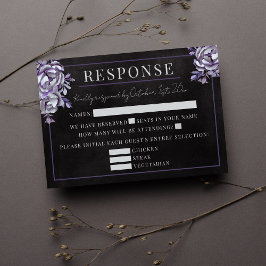 Mörk Blommigt Black Gothic Lila Halloween Bröllop OSA Kort