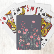 Mörk Blommigt Boho Casinokort