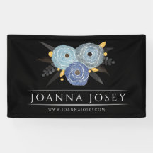 Mörk Blommigt Bouquet Business Promotional Banner