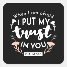 Mörk Blommigt Christian Art - Psalm 56:3