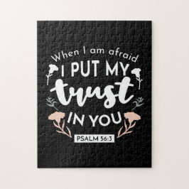 Mörk Blommigt Christian Art - Psalm 56:3 Pussel