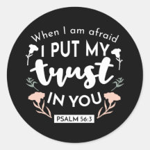 Mörk Blommigt Christian Art - Psalm 56:3