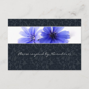 Mörk Blommigt Damask osa med kuvert Kort