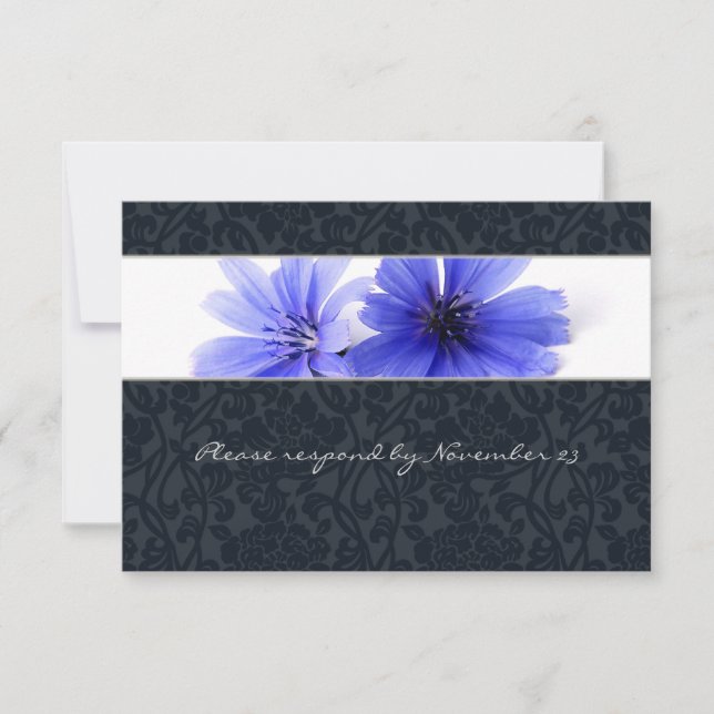 Mörk Blommigt Damask osa med kuvert Kort (Framsida)
