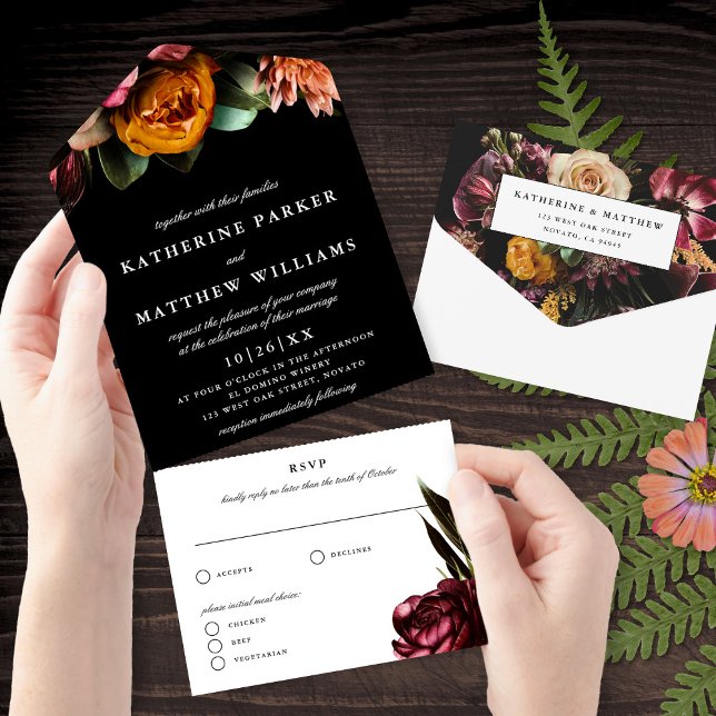 Mörk + Blommigt för Moody Elegant, svart Bröllop (Skapare uppladdad)