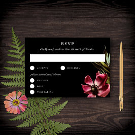 Mörk + Blommigt för Moody Elegant, svart Bröllop O OSA Kort