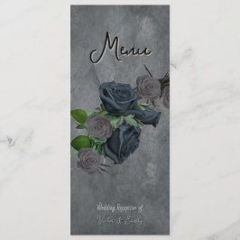 Mörk Blommigt Gothic Stil Bröllop Meny