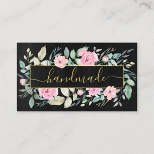 Mörk Blommigt Handgjord Bath Body Spa Soap Candel Visitkort