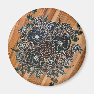Mörk Blommigt Magnet
