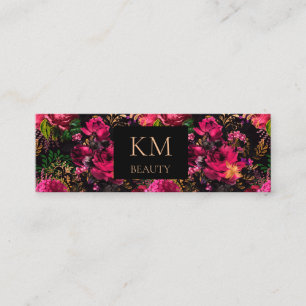 Mörk Blommigt Mobile Beauty Mini Visitkort