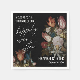 Mörk Blommigtar som tur är allt efter att de har b Pappersservett