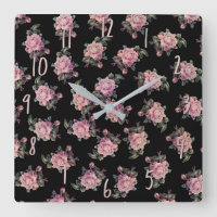 Mörk blommönstershabby chic för rosa ros