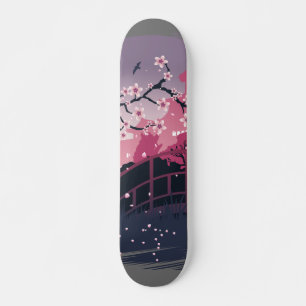 Mörk Blomning Mini Skateboard Bräda 18,5 Cm