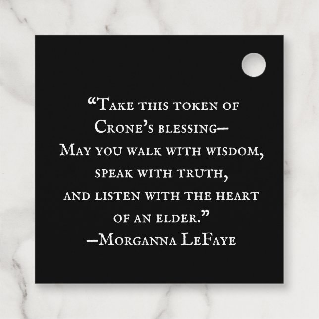 Mörk Bloom Croning Ceremony Gåvor Etiketter (Baksida)