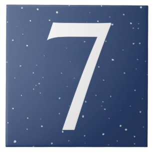 Mörk Blue Starry Night House nummer 7 Seven Kakelplatta
