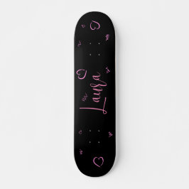 Mörk Board, Black, Rosa, Girly, Personlig Mini Skateboard Bräda 18,5 Cm