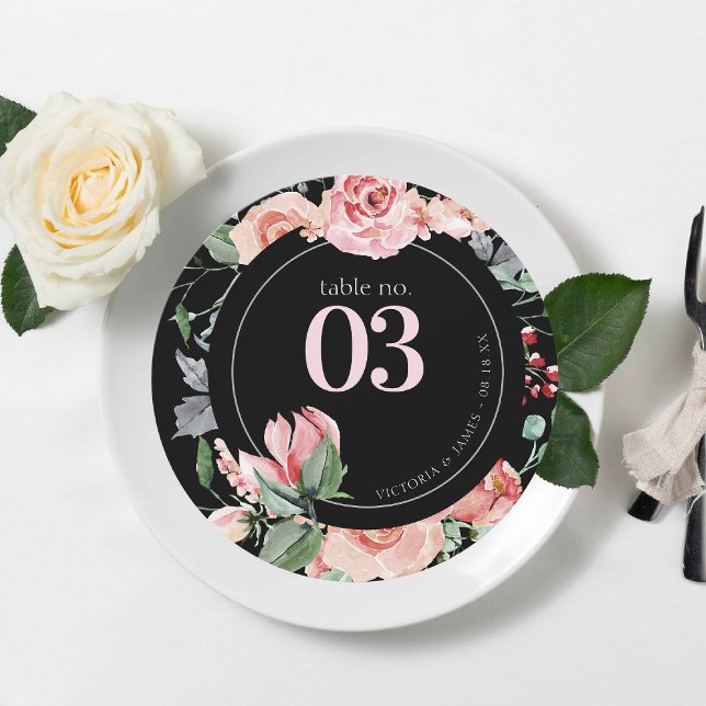 Mörk Boho Blommig Grönska | Bröllops Bordnummer (Skapare uppladdad)