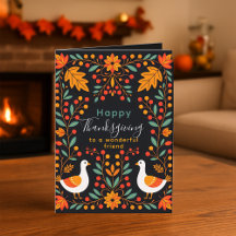Mörk Boho Folk Art Thanksgiving Tacksamhetsmeddela