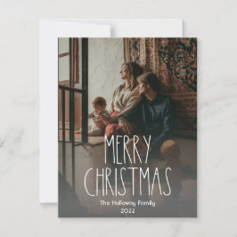 Mörk Boho Polka Dot-jul-Fullt Lodrät Photo Julkort