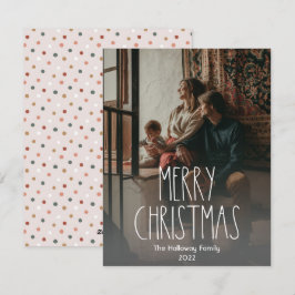 Mörk Boho Polka Dot-jul-Fullt Lodrät Photo Julkort