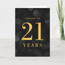 Mörk Bokeh Guld Cheers till 21 års födelsedag Kort