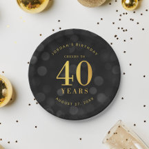 Mörk Bokeh Guld Cheers till 40 års födelsedag
