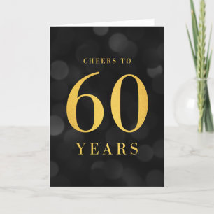 Mörk Bokeh Guld Cheers till 60 års födelsedag Kort