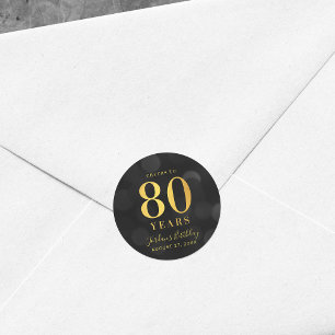 Mörk Bokeh Guld Cheers till 80 års födelsedag Runt Klistermärke