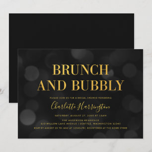 Mörk Bokeh Ljus Brunch och Bubly Möhippa Inbjudningar