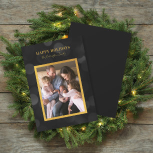 Mörk Bokeh Ljus Faux Guld Glad helg Julkort